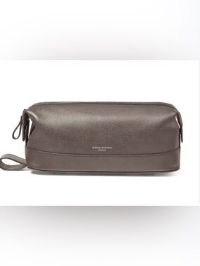 Aspinal of London's Classic Grey Leather wash bag